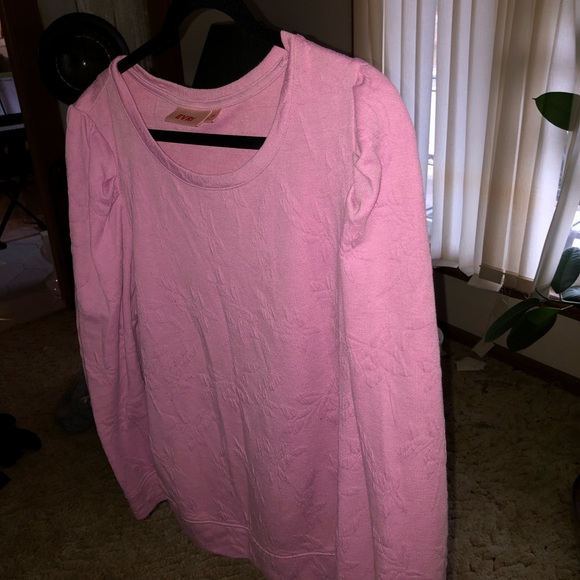 Pink puff sleeve light sweater Plus size 0x - Picture 3 of 3